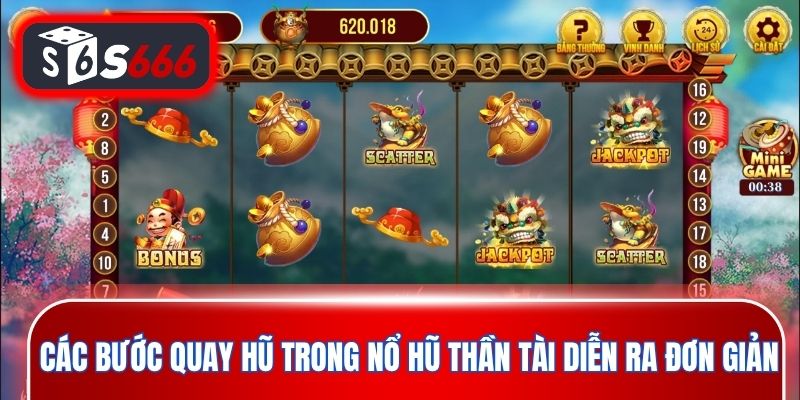 Các bước quay hũ trong nổ hũ thần tài diễn ra đơn giản